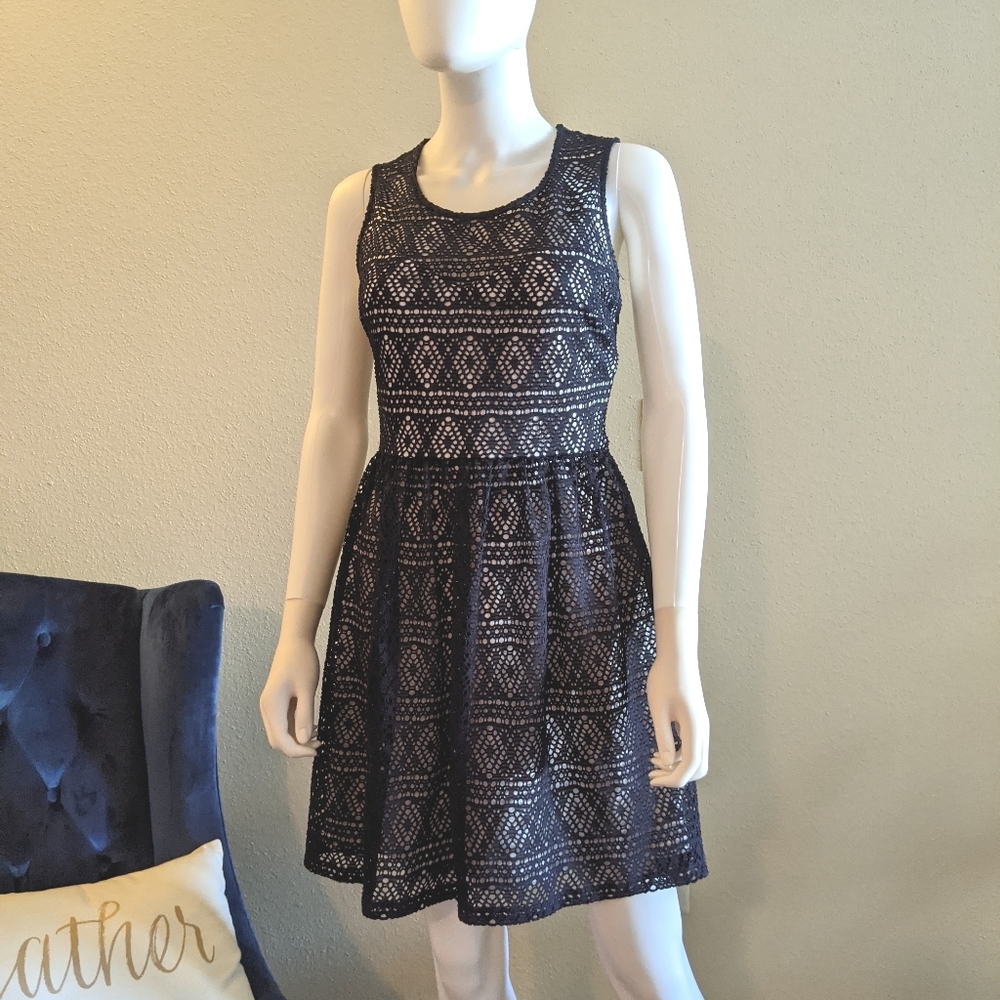 GUESS Navy blue lace dress